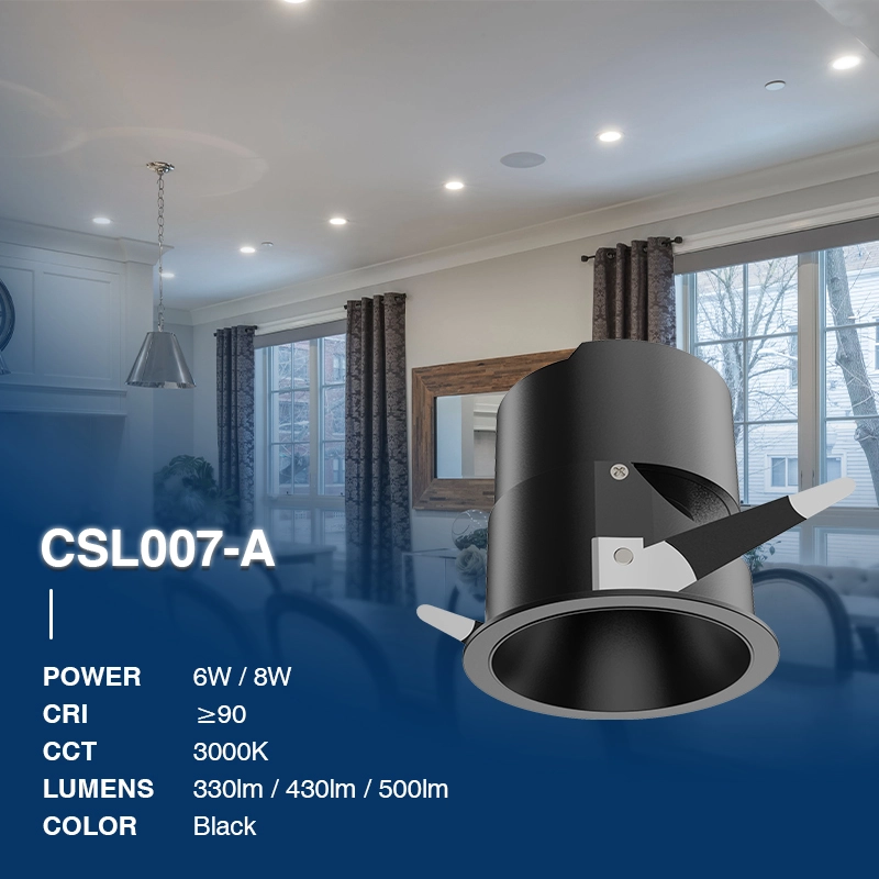 CSL007-A 6W 3000K 330LM 24° Schwarz Einbaustrahler Downlight-Einbauleuchten Außen-einfache Installation-02