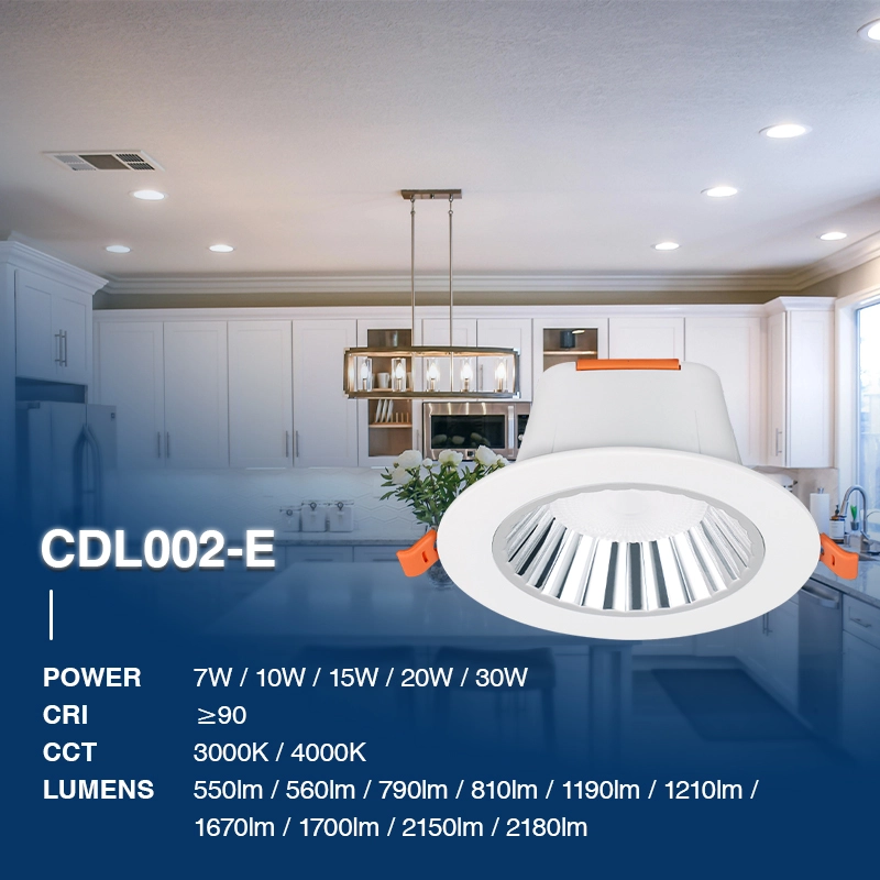 D0201 7W 3000K 550LM 36˚ Ra80 - Downlights-Lampe Schlafzimmer-einfache Installation-02