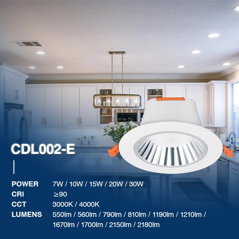D0209 30W 3000K 2150LM 36˚ Ra90 - Downlights-LED Strahler-einfache Installation-02