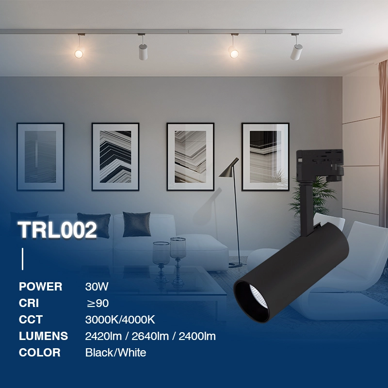 Kosoom - Großhandel- LED Strahler Schienenbeleuchtung Schwarz 30W 3000k 2400LM Abstrahlwinkel 55˚ TRL002-T0203N-LED Strahler--02N