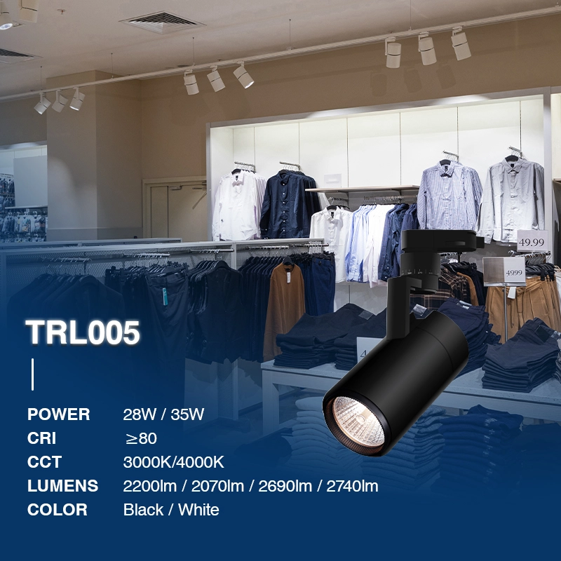 Kosoom-TRL005-T0501N-Fabrik direkt schwarz Spotlight Schienenbeleuchtung 28W 2200LM 3000K Abstrahlwinkel 24˚-Bueroleuchten--02N