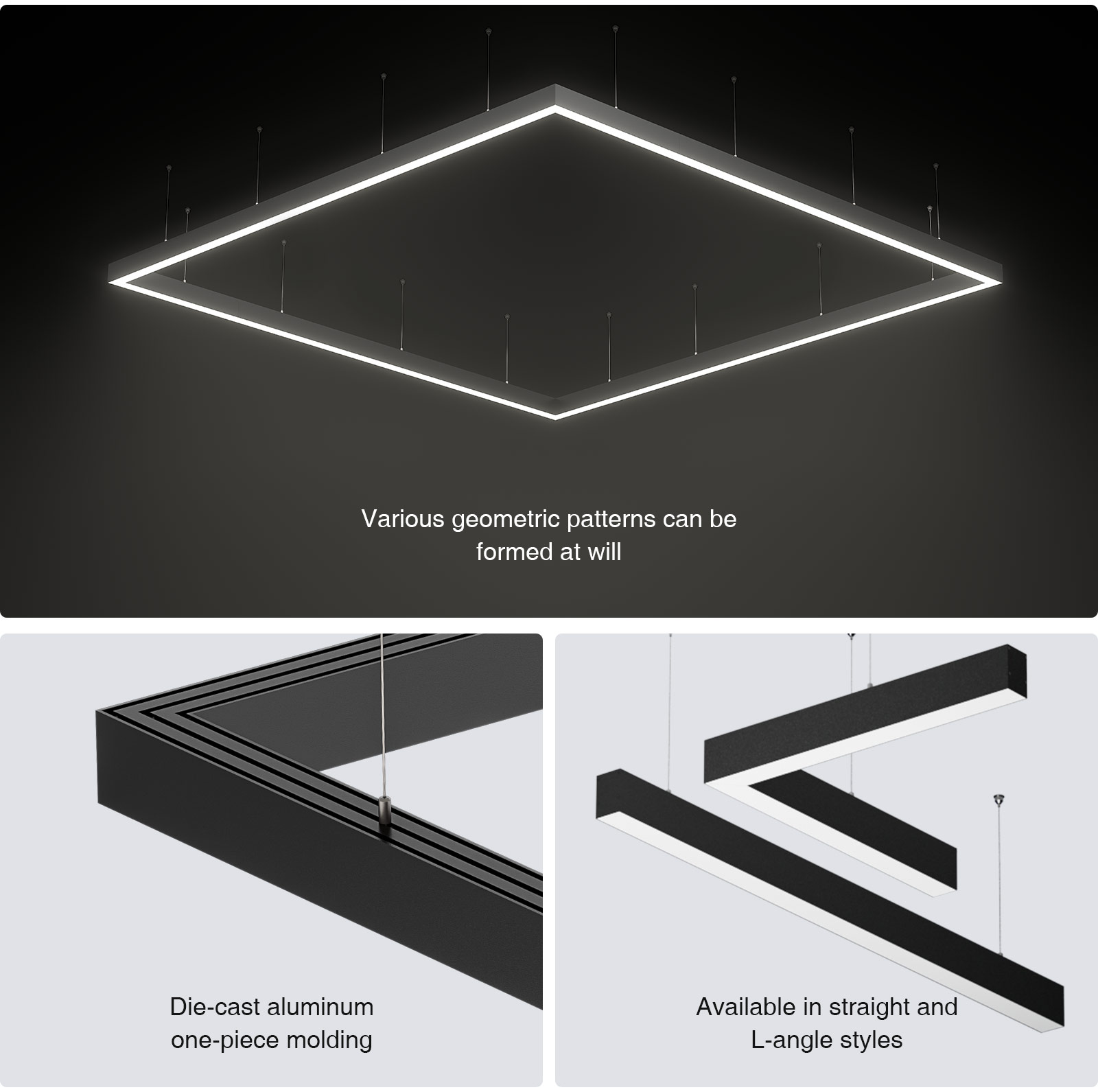 LED Lineare Leuchte 40W 3000K 4300LM 110° Abstrahlwinkel Dimmbare Weiß-Pendelleuchten-Aluminiummaterial-04