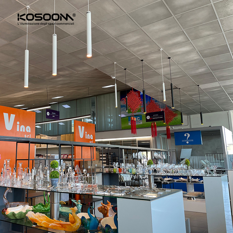 Kosoom-CSL001-M I0106N Factory Directly 10W 3000K 570LM Schwarzer Zylinder geformt LED Pendelleuchten-Pendelleuchten-moderner Stil