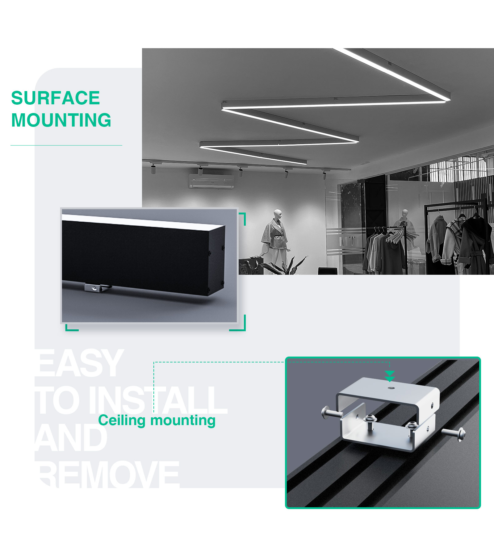 LED Lineare Leuchte 40W 3000K 4300LM 110° Abstrahlwinkel Dimmbare Weiß-Pendelleuchten-moderner Stil-07