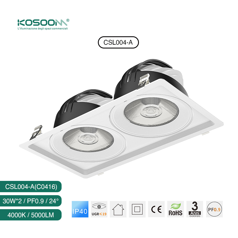 LED-Downlights C0416 Großeinkauf 30W*2 4000K 5000LM CSL004-A KOSOOM-Downlights-einfache Installation