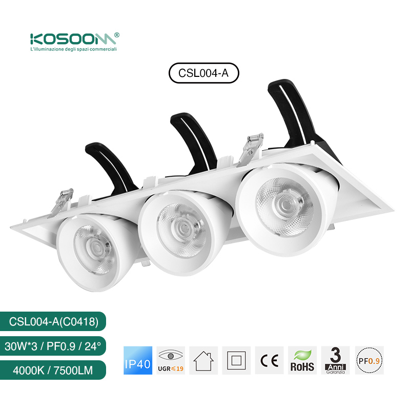 Fabrikdirekt C0418 LED-Downlights 30W*3 4000K 7500LM CSL004-A KOSOOM-Downlights-einfache Installation