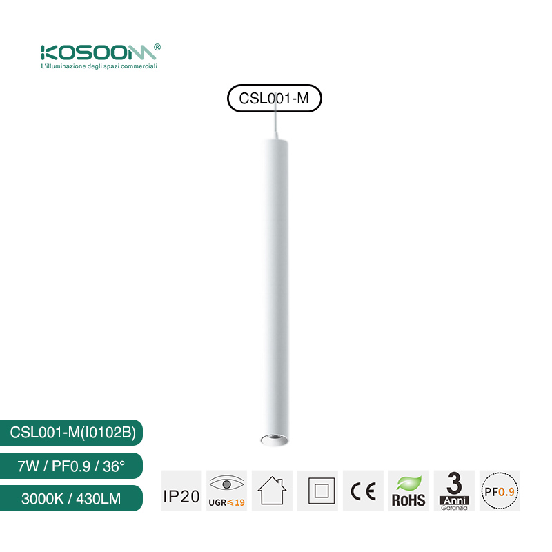 Kosoom-CSL001-M I0102B LED-Hängeleuchte in Zylinderform Weiß 7W 3000K 430LM-Pendelleuchten-moderner Stil