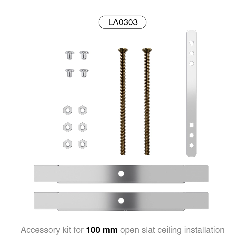 Qualitativ hochwertiges 100mm offenes Lamellendecken-Installationszubehör für lineare LED-Deckenleuchten-Lampenzubehör-lange Lebenserwartung-LA0303