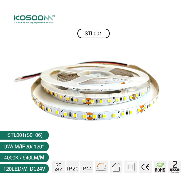 SMD 2835 4000K Ra80 IP20 9W/m 120LEDs/m LED Streifen Warmweiß-Indirekte Beleuchtung-einfache Installation-S0106