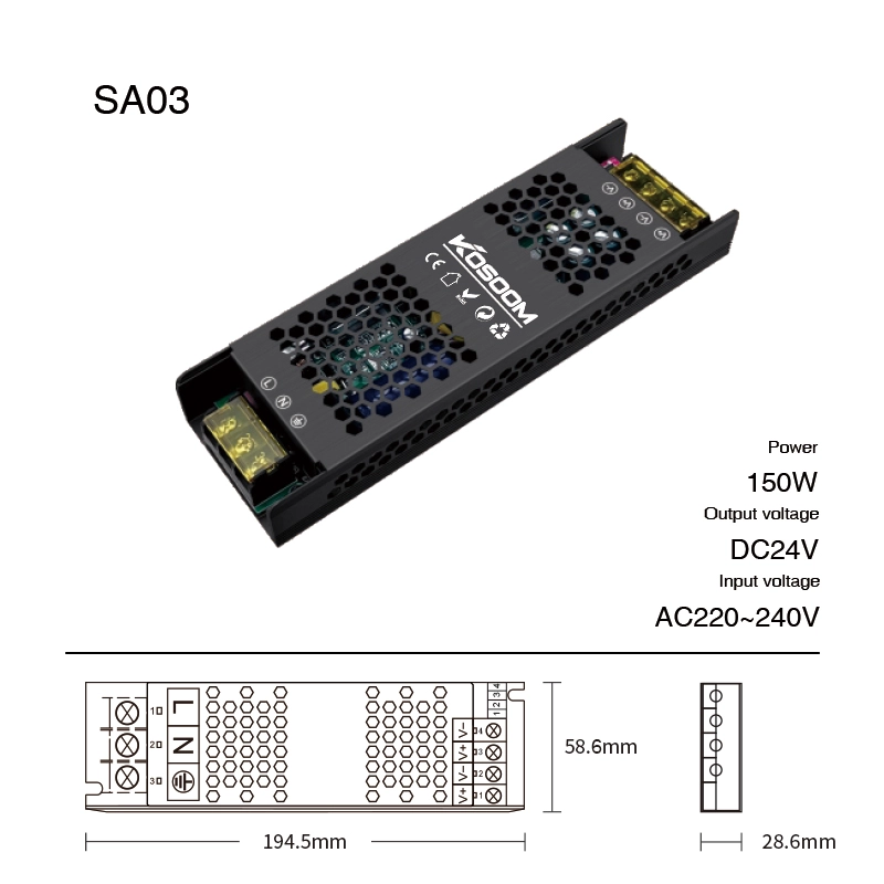 Netzteile 150W Kompaktes und effizientes für LED Streifen-Netzteil für LED Streifen-Aluminiummaterial-SA03