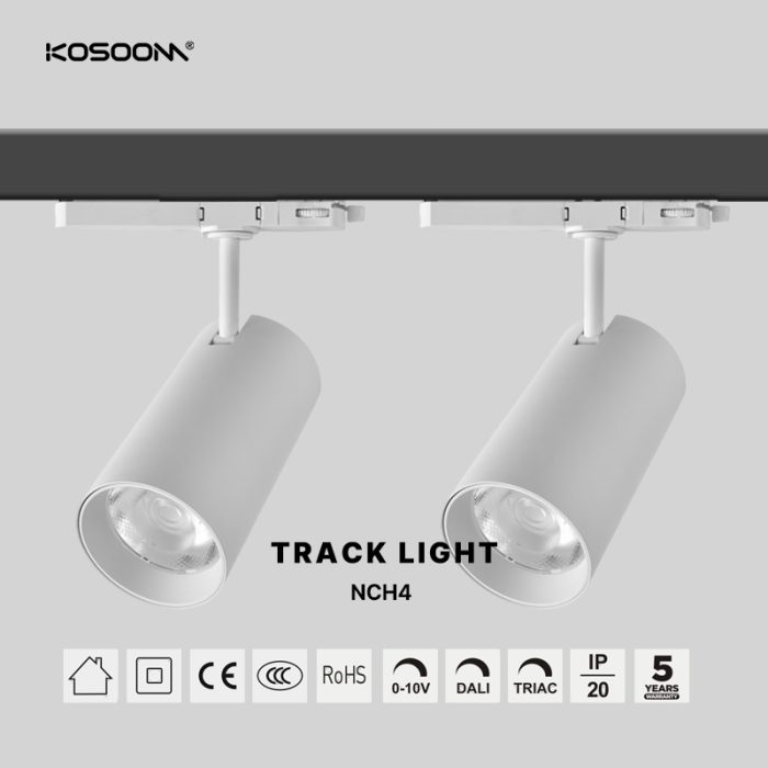 Anpassbare Innen-Stromschienenbeleuchtung 15W 1250LM Einstellbarer Abstrahlwinkel 15°/24°/36° NCH06215-4-Kosoom-Schienensystem Lampen