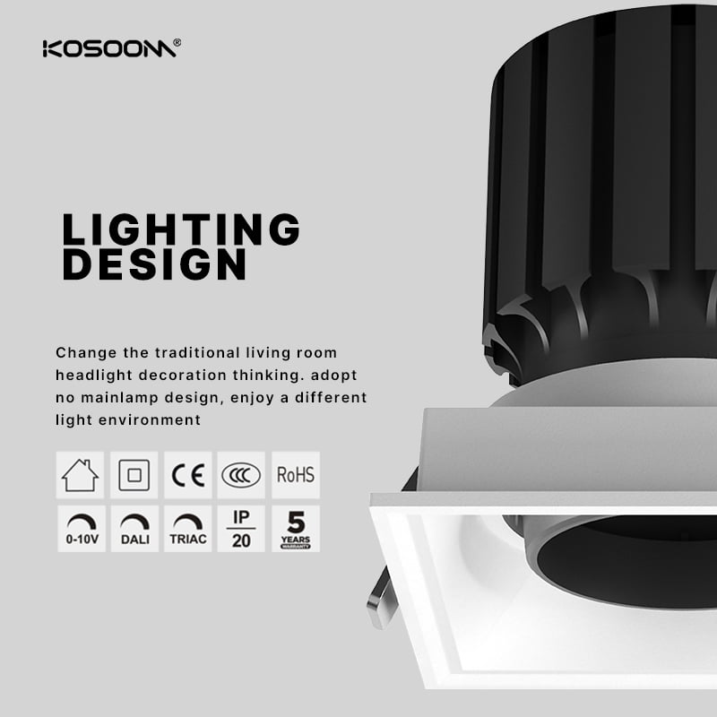 Kompakte 10W LED-Leuchte mit Linse - Bridgelux C6 - Quadratisches Design - SLF06010S - Kosoom--einfache Installation