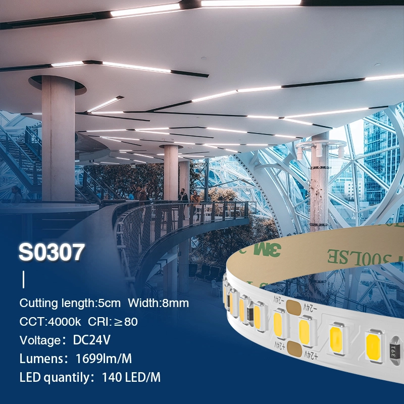 SMD 2835 4000K Ra80 IP20 5m 12W/m 5m LED Streifen 24v-Innenbeleuchtung--S0307
