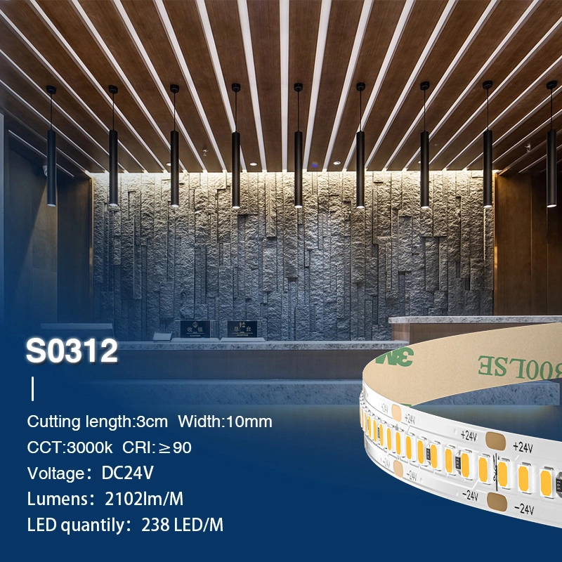 SMD 2835 3000K Ra90 IP20 5m 20W/m 24v LED Strip 2835-Indirekte Beleuchtung--S0312