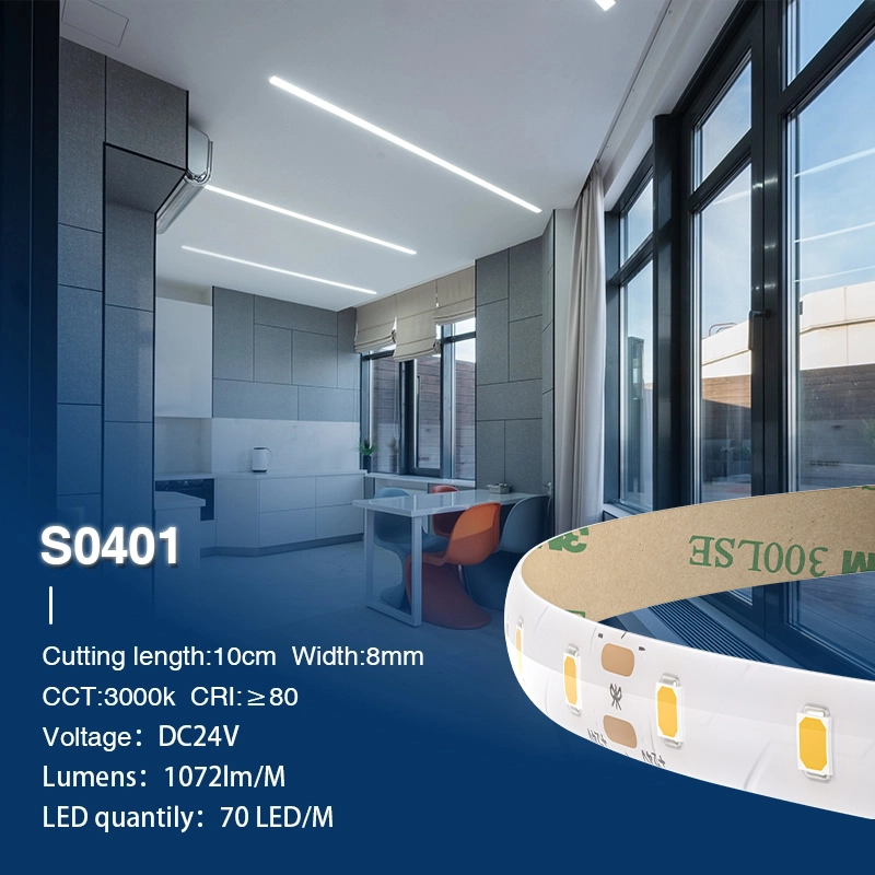 SMD 2835 3000K Ra80 IP44 IP20 5m 8W/m 24v Treppenbeleuchtung LED Streifen-Treppenbeleuchtung LED Streifen--S0401