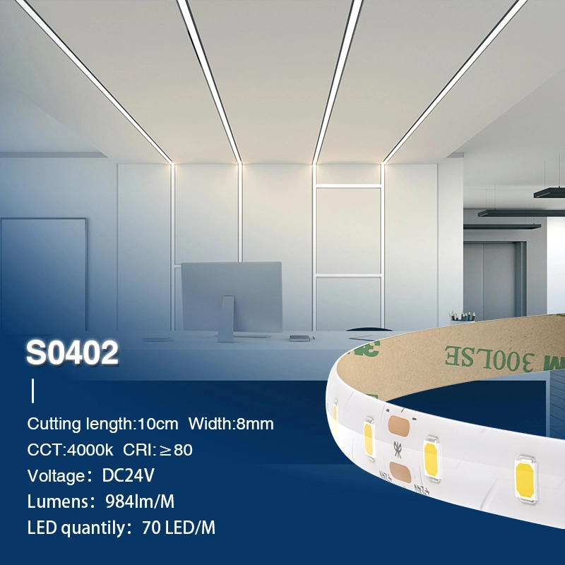SMD 2835 4000K Ra80 IP44 IP20 5m 8W/m 24v LED Streifen Zimmer-Terrassenbeleuchtung--S0402