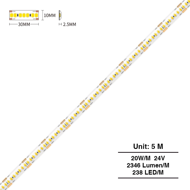 SMD 2835 3000K Ra80 IP44 5m 20W/m LED Streifen 24v-LED Streifen Außen--S0404