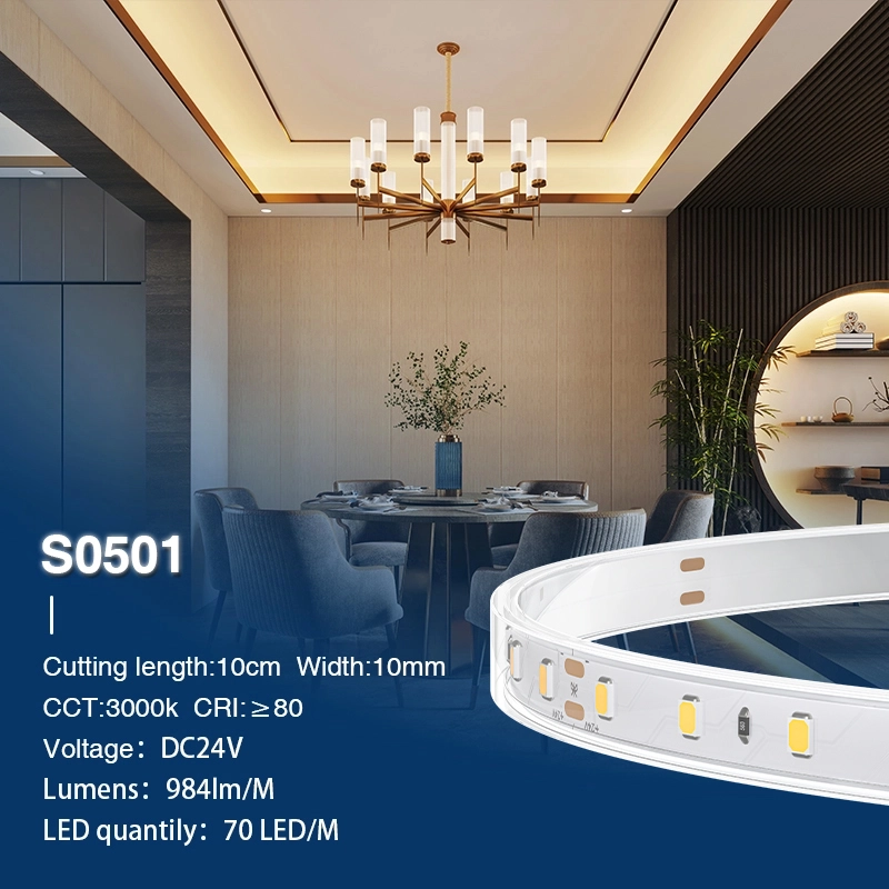 SMD 2835 3000K Ra80 IP65 5m 8W/m 24v LED Streifen Zimmer-LED Leiste Küche--S0501