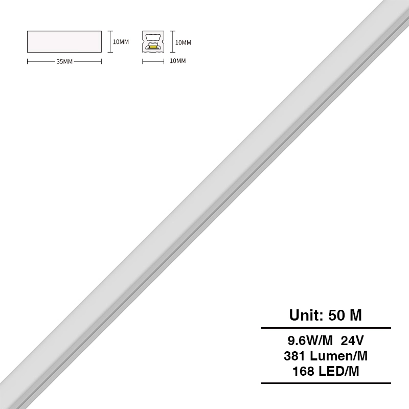 SMD 3000K Ra90 IP65 168LEDS/m L50000*W10*H10mm 24V Neon LED Streifen-Indirekte Beleuchtung--S0801