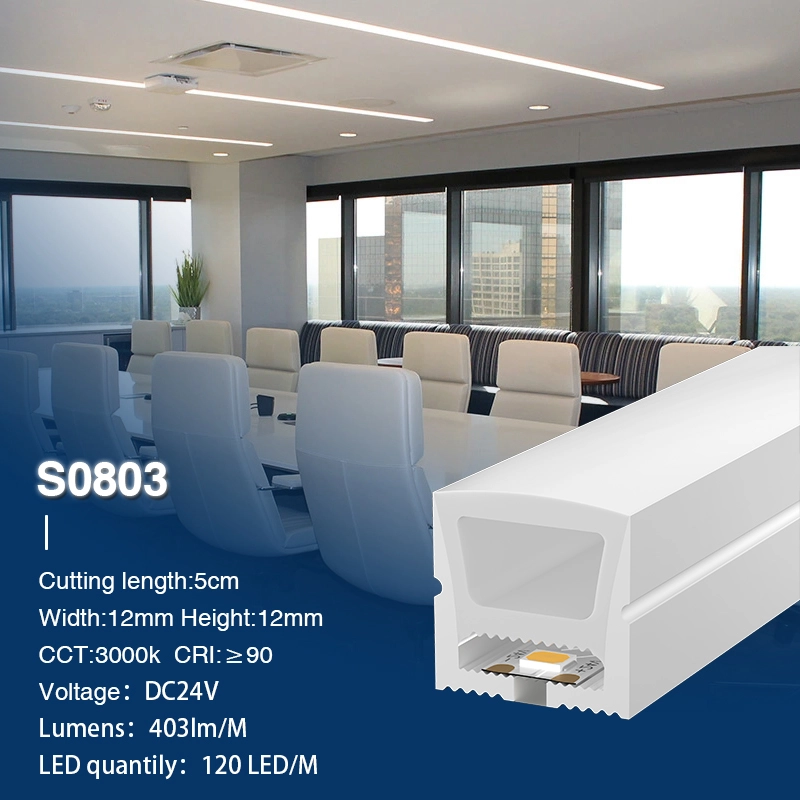 SMD 3000K Ra90 IP65 120LEDS/m L50000*W12*H12mm 24V Flexibler Neon LED Streifen-LED Streifen Wohnzimmer--S0803