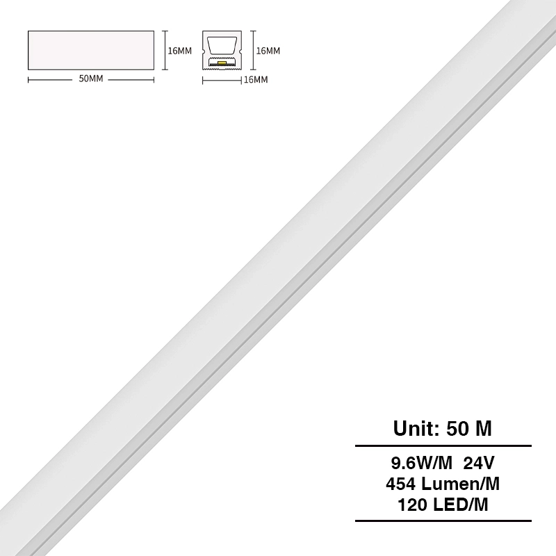 SMD 3000K Ra90 IP65 120LEDS/m L50000*W16*H16mm 24V Silikon-Neonstreifen-saunabeleuchtung--S0805