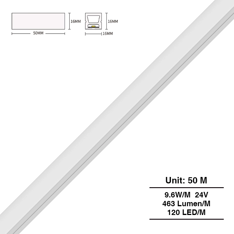 SMD 4000K Ra90 IP65 120LEDS/m L50000*W16*H16mm 24V Neon LED Strip-LED Strip 2835--S0806