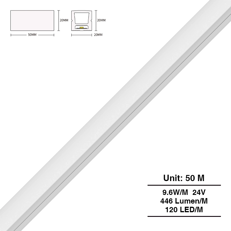 SMD 4000K Ra90 IP65 120LEDS/m L50000*W20*H20mm 24V Silikon LED Neonlicht-LED Streifen--S0808