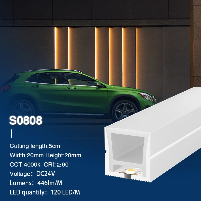 SMD 4000K Ra90 IP65 120LEDS/m L50000*W20*H20mm 24V Silikon LED Neonlicht-Badezimmer Lampe--S0808