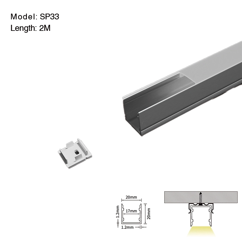 LED Profil 2 Meter komprimierte Deckel und Kappen/CN-SL12 L2000*20*20mm -Kosoom SP33-Treppenbeleuchtung--01