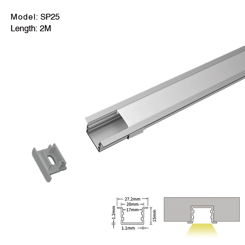 Kosoom LED Profil 2 Meter komprimierte Deckel und Kappen/CN-SL04 L2000*27.2*15mm -SP25-Indirekte Beleuchtung--01