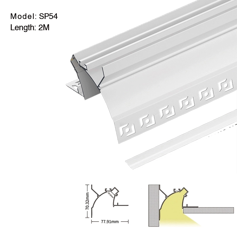 SP54 Schattenfugenprofil 2 Meter L2000*77,9*70,3 mm-LED Profil Weiß--01