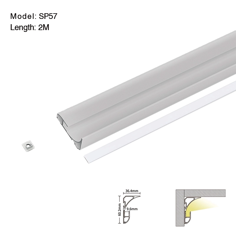 SP57 Trockenbau LED Profil 2 Meter L2000*36,4*60,2 mm-Indirekte Beleuchtung--01