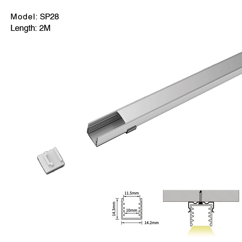 Kosoom LED Profil 2metri compresso coperchi e tappi/CN-SL07 L2000*14.2*14.3mm -SP28-Indirekte Beleuchtung--01