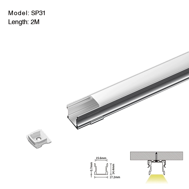 Kosoom LED Profil 2 Meter komprimierte Deckel und Kappen/CN-SL10 L2000*17,2*14,4 mm -SP31-Treppenbeleuchtung--01