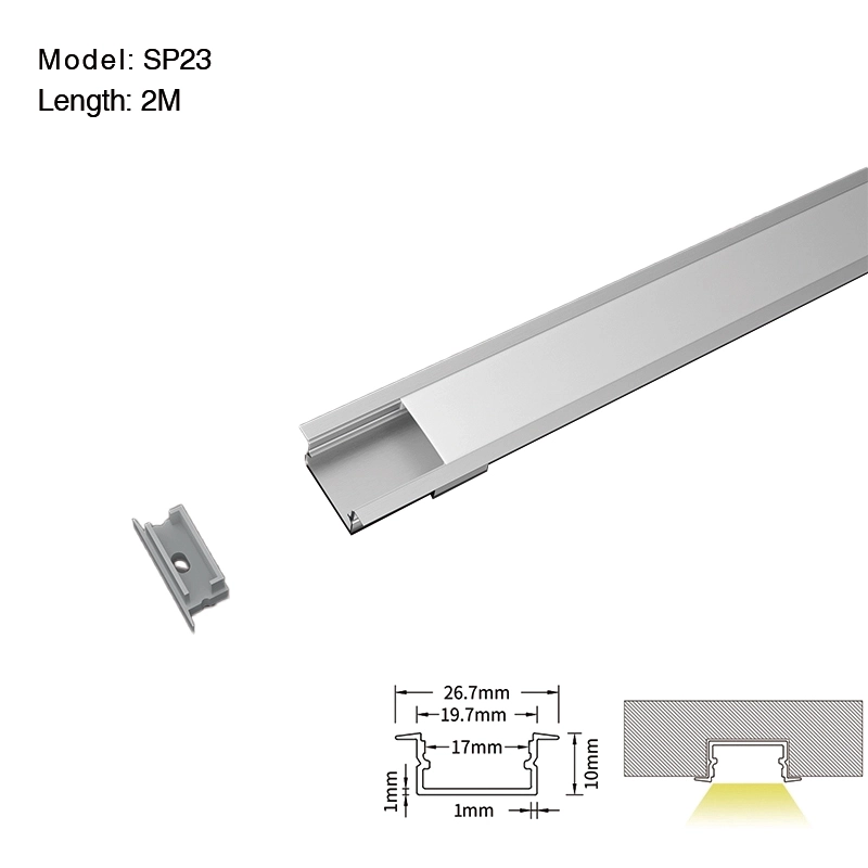 LED Profil 2 Meter komprimierte Deckel und Kappen -Kosoom SP23-Treppenbeleuchtung--01