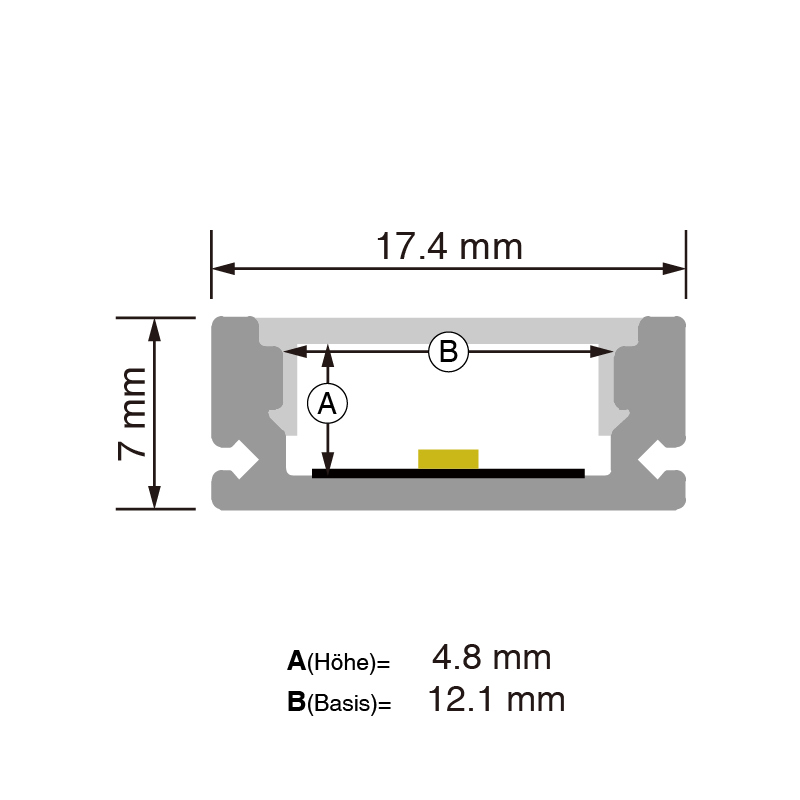 LED-Profil 2metri compresso tappi/CN-SL05 L2000*17,4*7mm -Kosoom SP26-LED Profil Decke--4