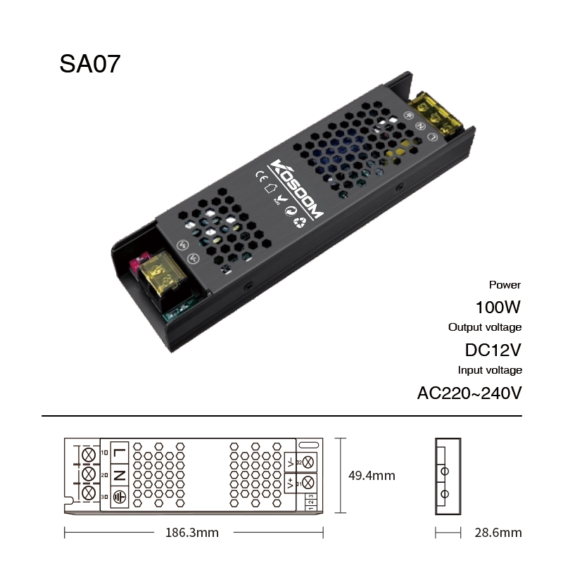 Netzteil 100W für LED Streifen IP20 12V-LED Netzteile--SA07