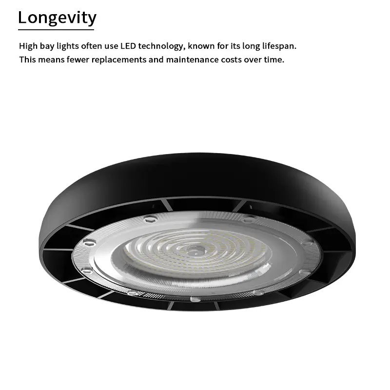 HB016 100W 6500K 10000LM Ra80 Schwarz LED UFO-Industrielampe--02